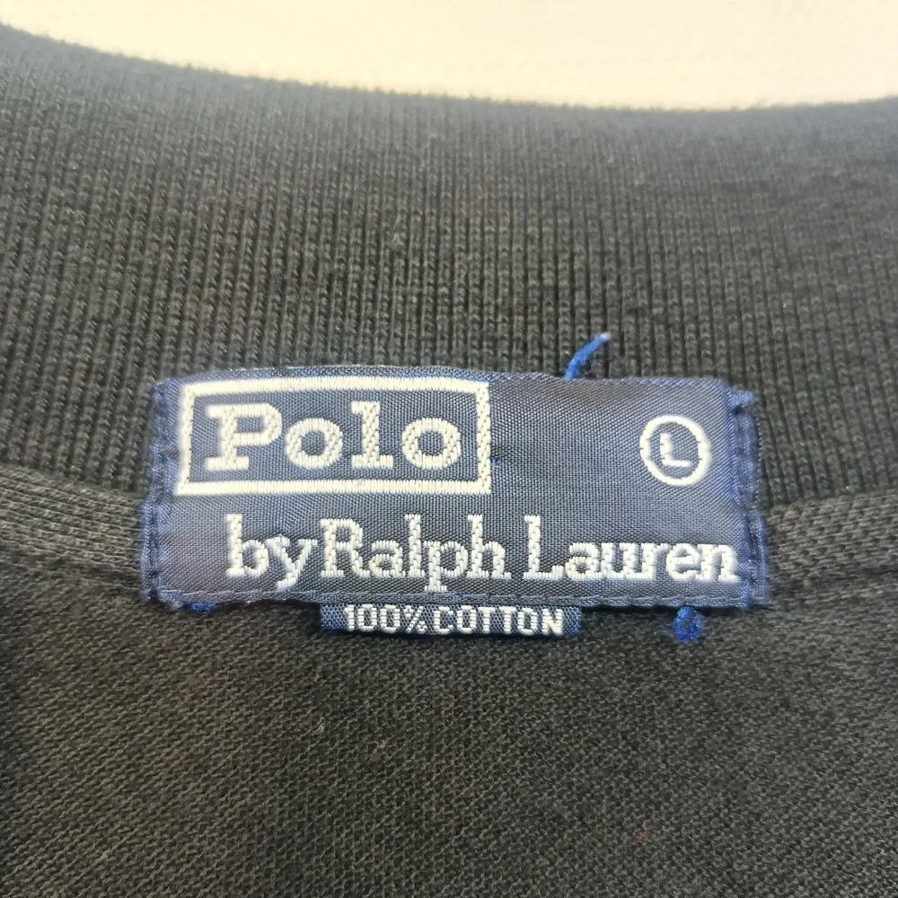 Polo Ralph Lauren Men's‎ L Black Classic Fit Polo Red Pony Embroidered Shirt